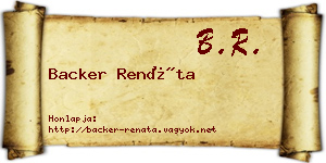 Backer Renáta névjegykártya